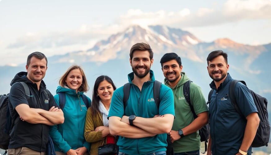 people infront of a moutain